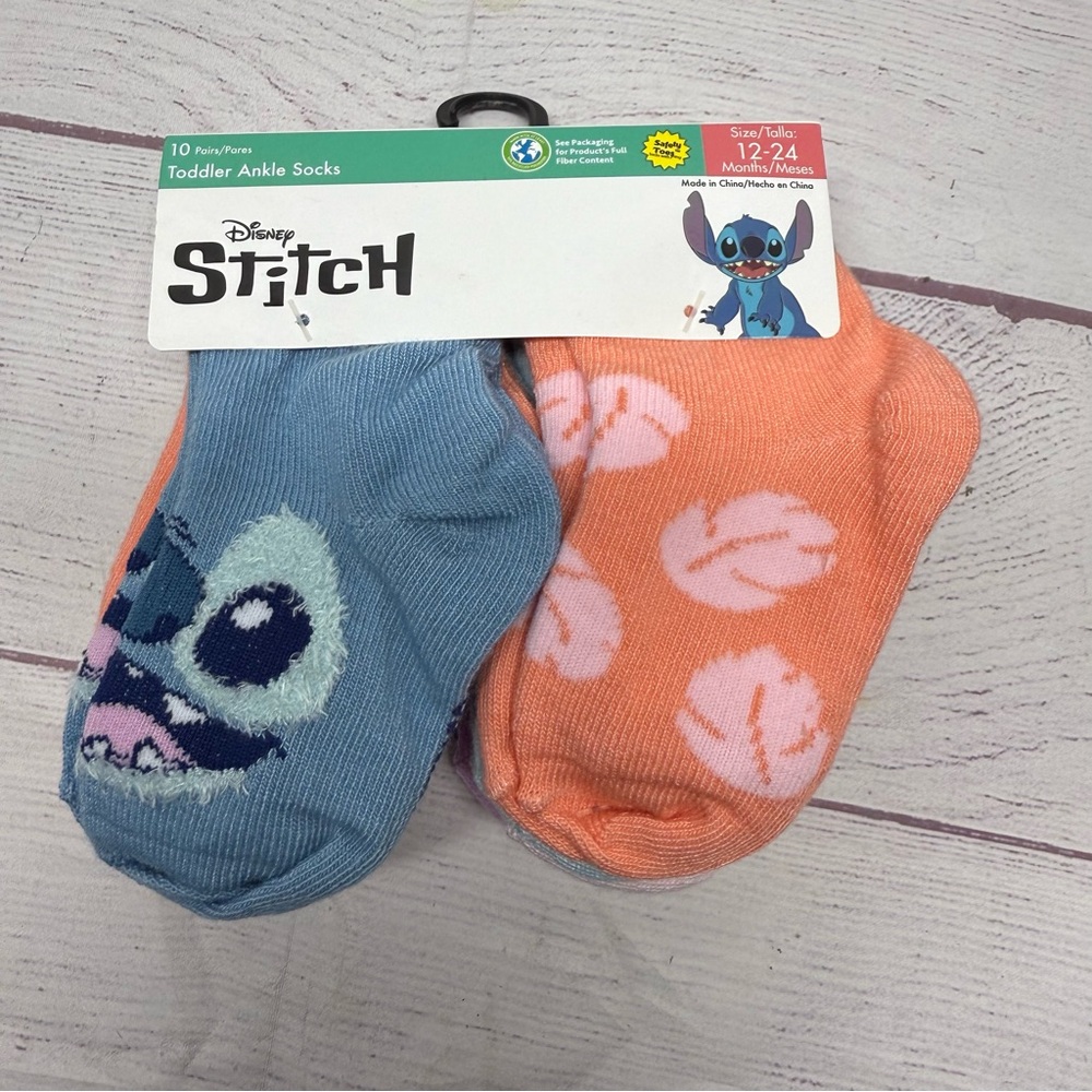 10 Disney LILO Stitch Baby Toddler Ankle Socks 12-24 Month New